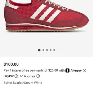 Adidas Scarlet and Cream Trainers